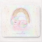 Unicorn Muismat met naam (Voorkant)