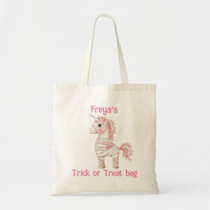 Unicorn Mummy Halloween Trick or treat Canvas tas
