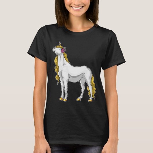 Unicorn Musician Headphone Music T-shirt (Voorkant)