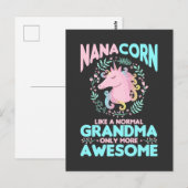 Unicorn Mythical Nana Horse Grandma Moederdag Briefkaart (Voorkant / Achterkant)