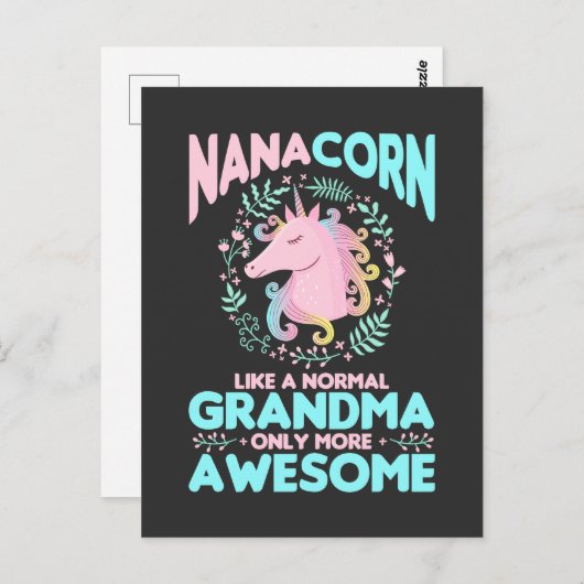 Unicorn Mythical Nana Horse Grandma Moederdag Briefkaart (Voorkant / Achterkant)