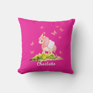 Unicorn naam Nursery Kinder Room Decor Roze Kussen