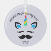 Unicorn Naam Ornament - Custom Christmas Gift (Voorkant)