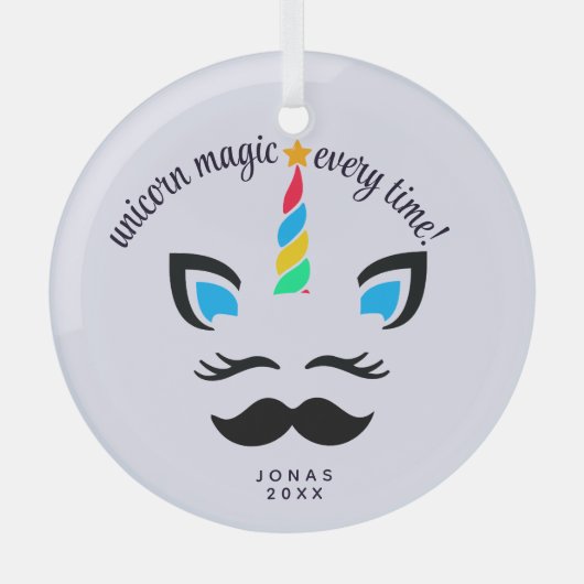 Unicorn Naam Ornament - Custom Christmas Gift (Voorkant)
