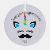 Unicorn Naam Ornament - Custom Christmas Gift (Achterkant)