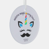 Unicorn Naam Ornament - Custom Christmas Gift (Voorkant Rechts)