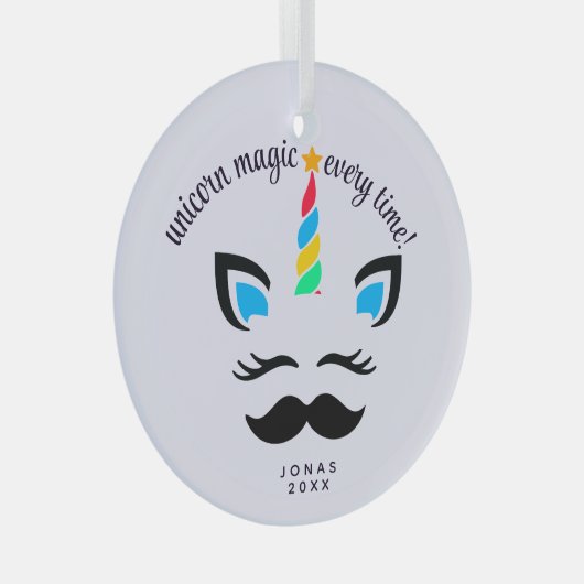 Unicorn Naam Ornament - Custom Christmas Gift (Voorkant Rechts)