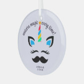 Unicorn Naam Ornament - Custom Christmas Gift (Voorkant links)