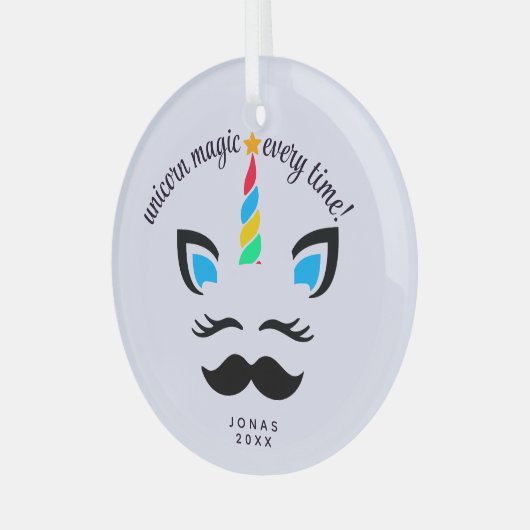 Unicorn Naam Ornament - Custom Christmas Gift (Voorkant links)