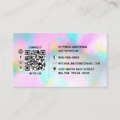 Unicorn Nails Glitter Drift Typografie Nail Tech Visitekaartje (Achterkant)