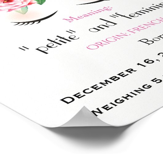 Unicorn Name betekenend keepomwille nursery Poster (Hoek)