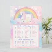 Unicorn Name Game Birthday & Baby shower (Staand voorkant)