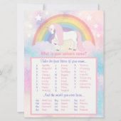 Unicorn Name Game Birthday & Baby shower (Voorkant)