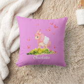 Unicorn Name Nursery Kinder Room Decor Paars dan Kussen (Deken)