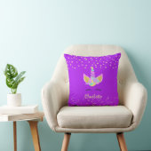 Unicorn Name Nursery Kinder Room Decor Paars Kussen (Stoel)
