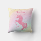 Unicorn Name Nursery Kinder Room Decor Rainbow Thr Kussen (Achterkant)