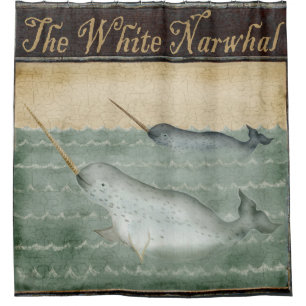 Unicorn Narwhal nautische zee-zee Douchegordijn