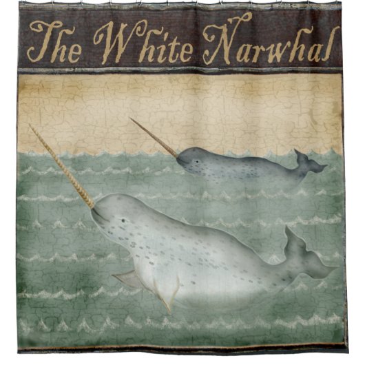Unicorn Narwhal nautische zee-zee Douchegordijn (Voorkant)