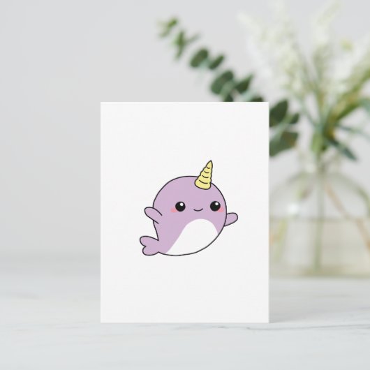 UNICORN NARWHAL shirten, accessoires, giften Briefkaart (Staand voorkant)