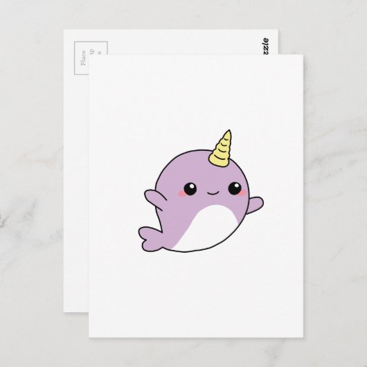 UNICORN NARWHAL shirten, accessoires, giften Briefkaart (Voorkant / Achterkant)