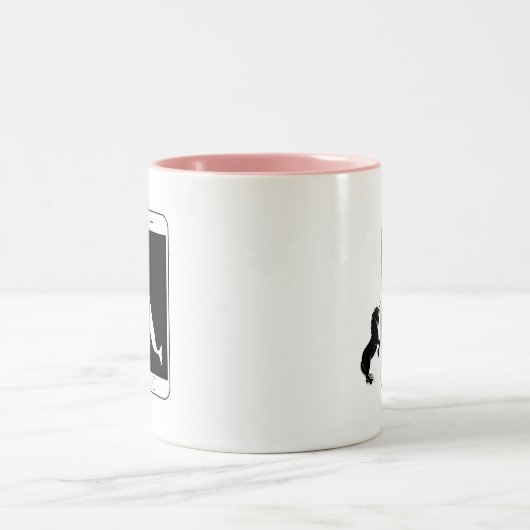 Unicorn Narwhal Smartphone Mirror Love Tweekleurige Koffiemok (Center)