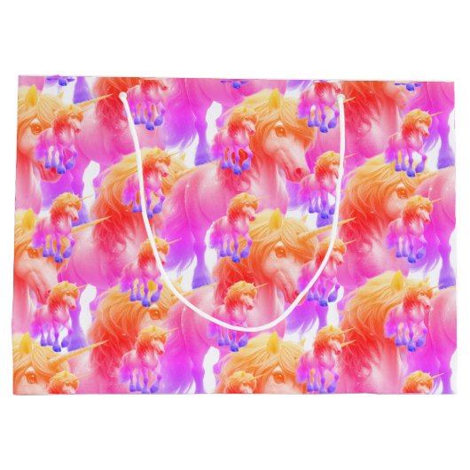 Unicorn Neon Gift Bag Groot Cadeauzakje (Achterkant)