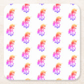 Unicorn Neon Kartonnen Onderzetters (Voorkant)