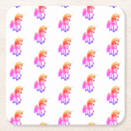 Unicorn Neon Kartonnen Onderzetters