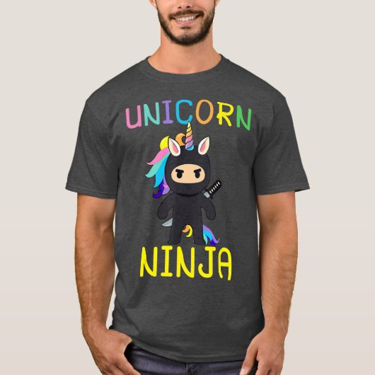 Unicorn Ninja Cute Rainbow Unicorn Fighter Lover T-shirt (Voorkant)