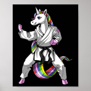 Unicorn Ninja Karate Martial Art Kickboxing Taekwo Poster
