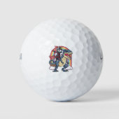 Unicorn Ninja Riding Dinosaur Golfballen (Voorkant)