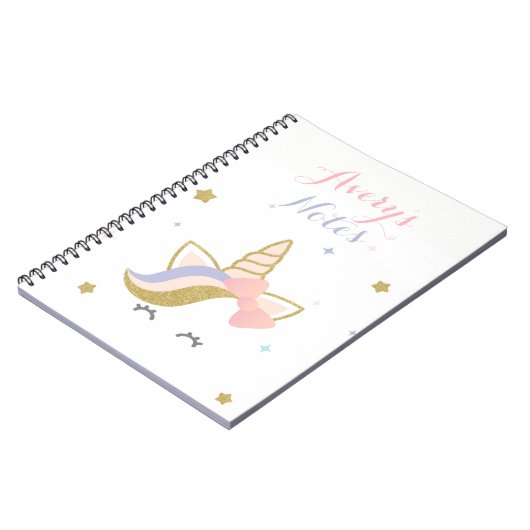 Unicorn notebook, schoolnotebook notitieboek (Linkerzijde)