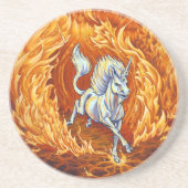 Unicorn of Fire Element Fantasy Art Zandsteen Onderzetter (Voorkant)