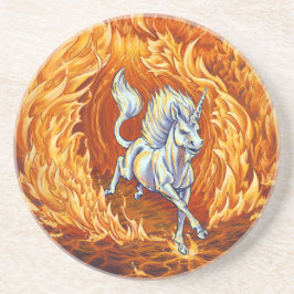 Unicorn of Fire Element Fantasy Art Zandsteen Onderzetter
