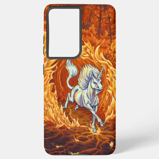 Unicorn of Fire Fantasy Art Samsung Galaxy Hoesje (Achterkant)