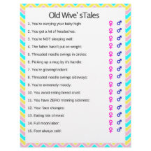 Unicorn Old Wive's Tales Baby shower Game