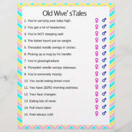 Unicorn Old Wive's Tales Baby shower Game