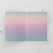 Unicorn Ombre Gold Confetti Glitter Heart Kaart (Binnen)