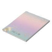Unicorn Ombre Gold Confetti Glitter Heart Notitieblok (Linkerzijde)