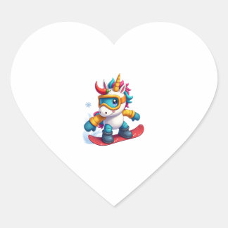 Unicorn on Snowboard - Funny Ski and Wintersports  Hart Sticker