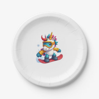 Unicorn on Snowboard - Funny Ski and Wintersports  Papieren Bordje