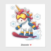 Unicorn on Snowboard - Funny Ski and Wintersports  Sticker (Vel)
