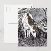 Unicorn onder de maan briefkaart (Voorkant / Achterkant)