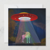 Unicorn onder UFO-regenboogstraal bij nacht, ZKoA Kaart (Voorkant)