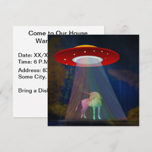 Unicorn onder UFO-regenboogstraal bij nacht, ZKoA Kaart