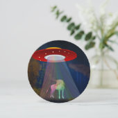 Unicorn onder UFO-regenboogstraal bij nacht, ZKoA Kaart (Staand voorkant)