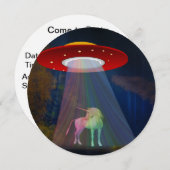 Unicorn onder UFO-regenboogstraal bij nacht, ZKoA Kaart (Voorkant / Achterkant)