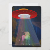 Unicorn onder UFO-regenboogstraal bij nacht, ZKoA Kaart (Voorkant)