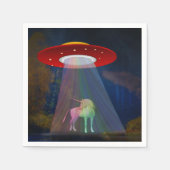 Unicorn onder UFO-regenboogstraal bij nacht, ZKoA Servet (Voorkant)