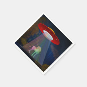 Unicorn onder UFO-regenboogstraal bij nacht, ZKoA Servet